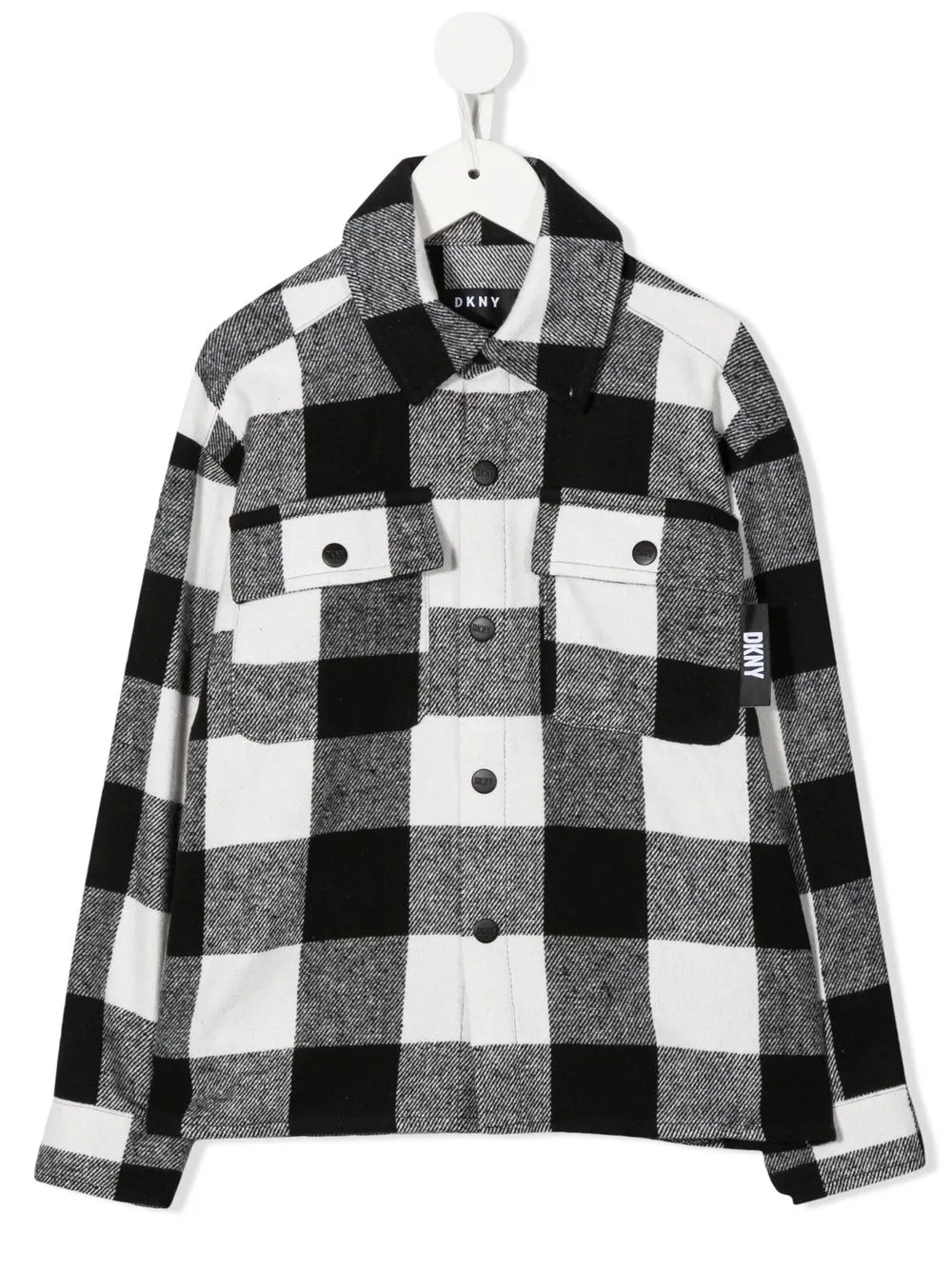 

Dkny Kids check-print overshirt - Black