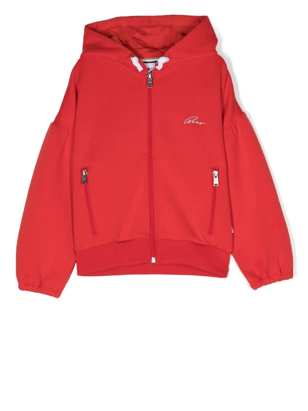 

BOSS Kidswear hoodie con logo bordado - Rojo