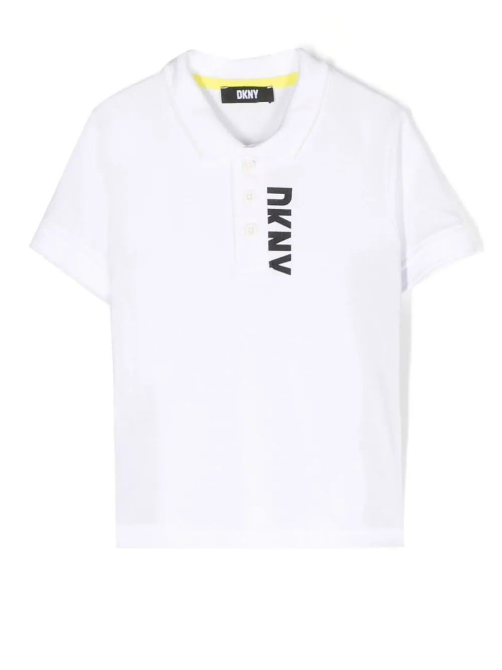 

Dkny Kids playera tipo polo con franja del logo - Blanco