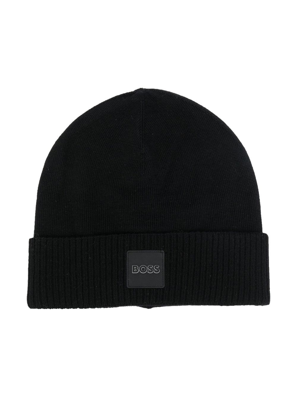 

BOSS Kidswear logo-patch beanie - Black