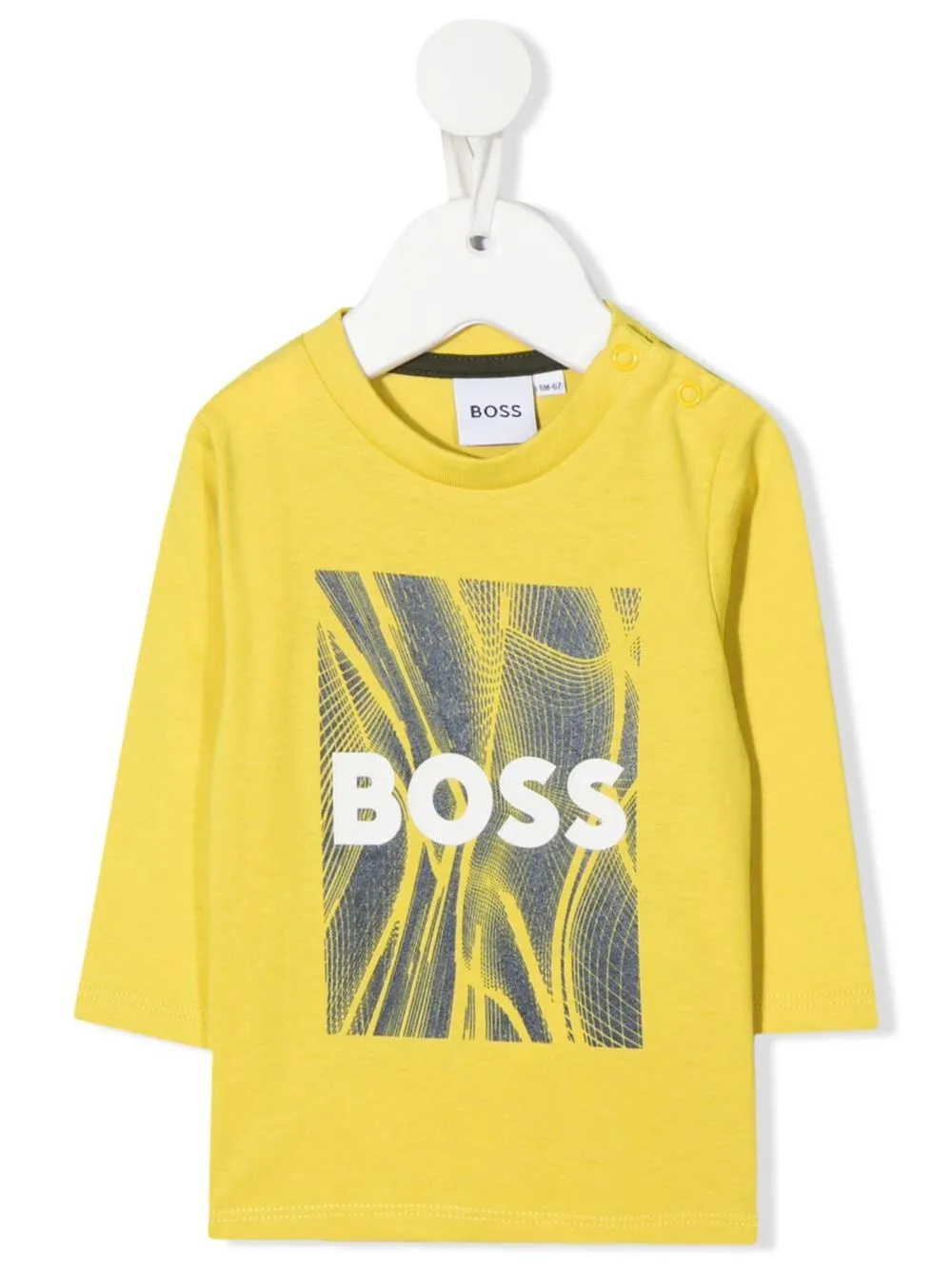 

BOSS Kidswear playera manga larga con logo estampado - Amarillo