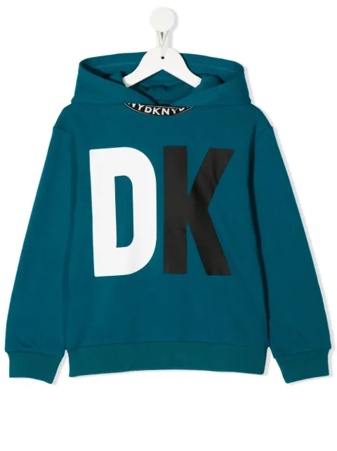 dkny kids logo印花连帽衫