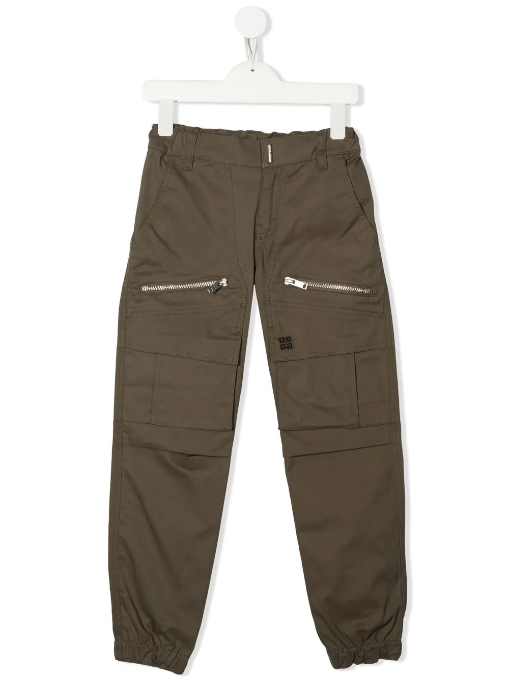 

Givenchy Kids elasticated-cuffs gabardine trousers - Green