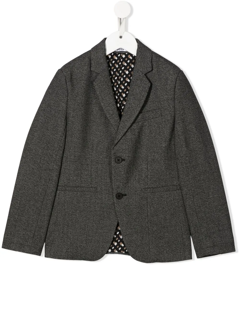 

BOSS Kidswear single-breasted cotton blazer - Grey