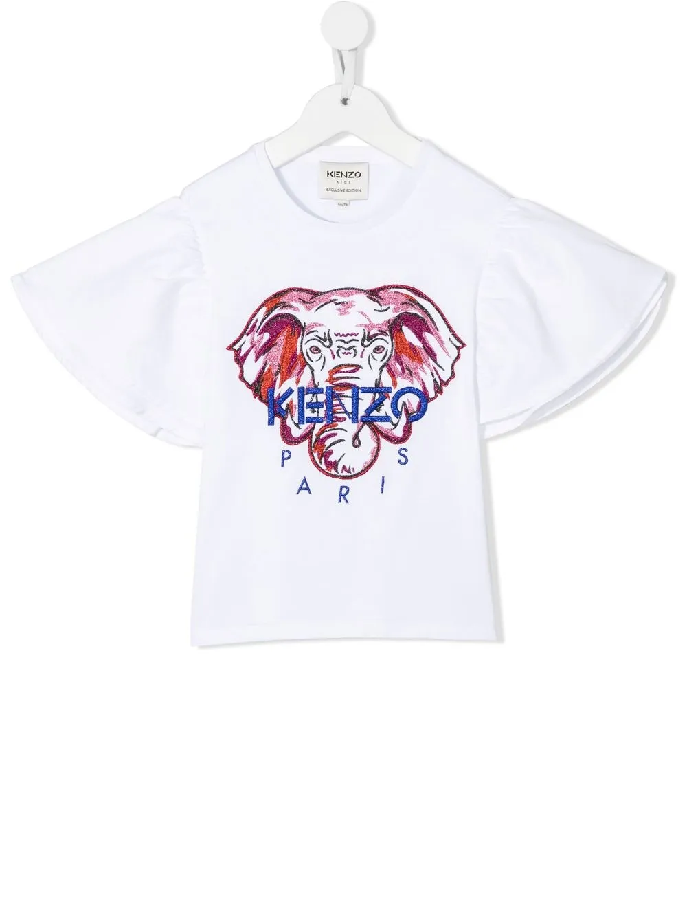 

Kenzo Kids playera glitter con elefante bordado - Blanco