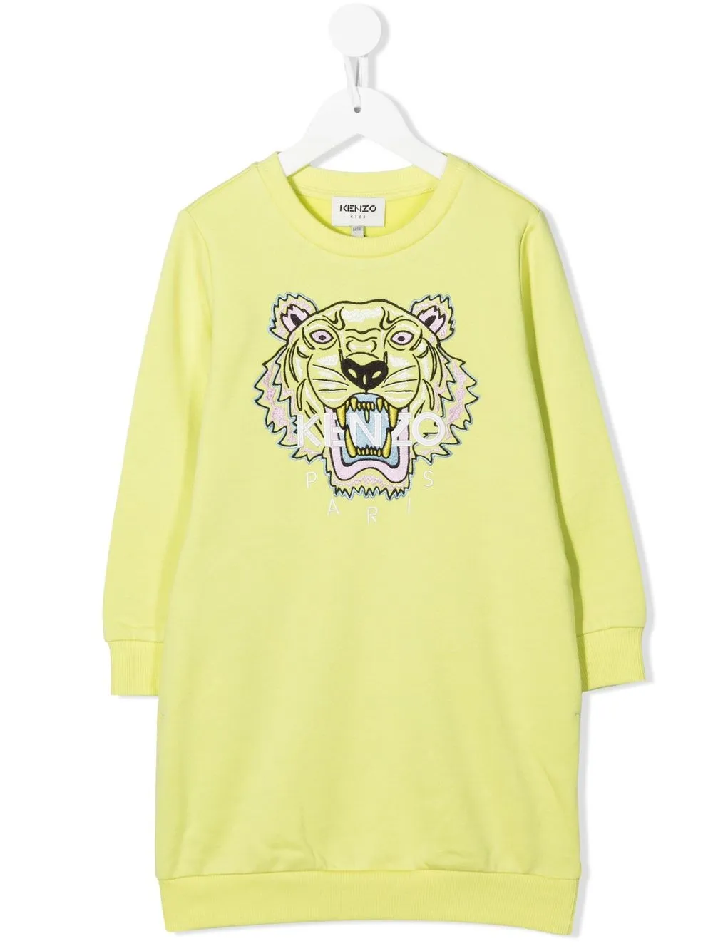 

Kenzo Kids Tiger logo-print sweatshirt dress - Yellow