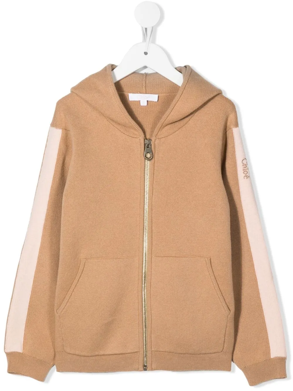 

Chloé Kids hoodie tejido con cierre - Neutro