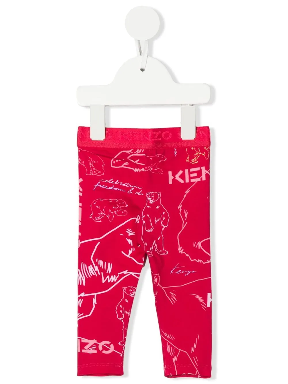 

Kenzo Kids leggins con logo estampado - Rosado