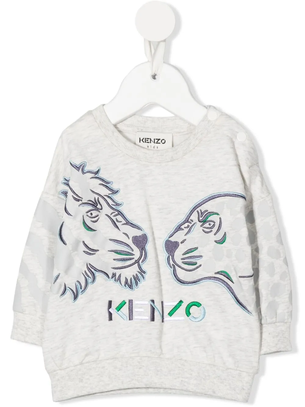 

Kenzo Kids logo-embroidered cotton sweatshirt - Grey