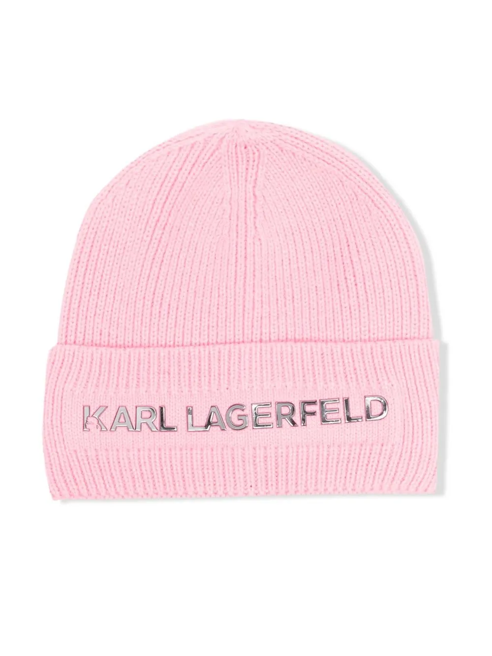 

Karl Lagerfeld Kids gorro tejido con letras del logo - Rosado