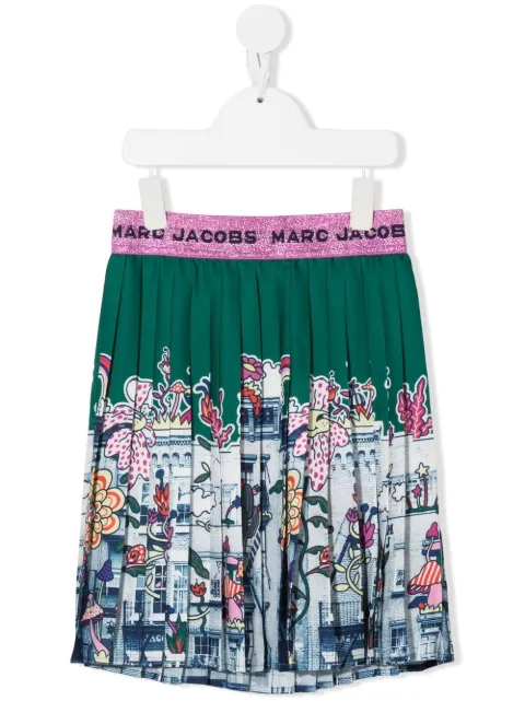 Marc Jacobs Kids 그래픽 프린트 플리츠 스커트