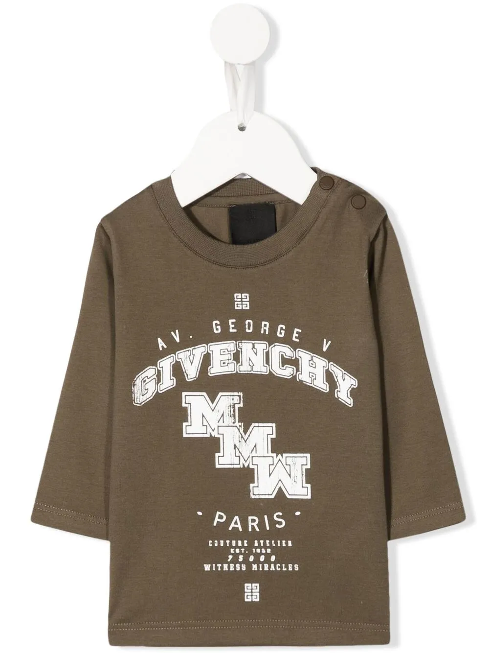 

Givenchy Kids playera manga larga con logo estampado - Verde