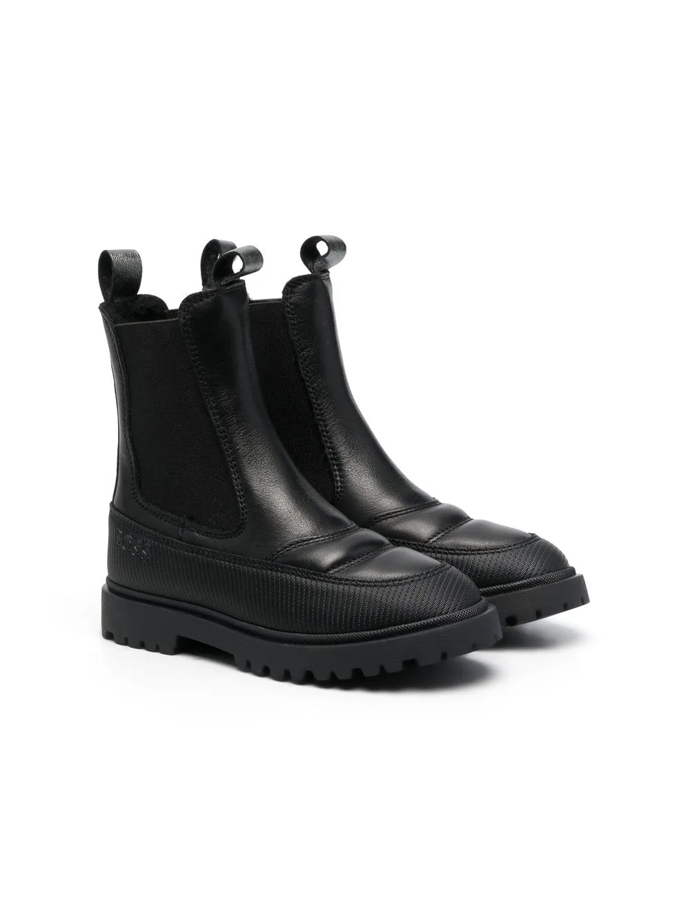 

BOSS Kidswear padded-panelled leather ankle boots - Black