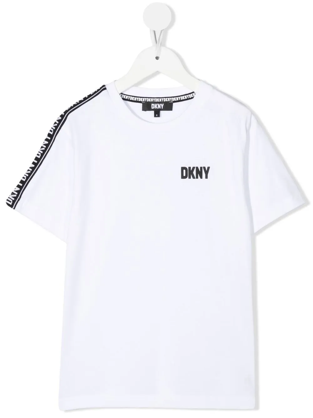 

Dkny Kids playera con ribete del logo - Blanco