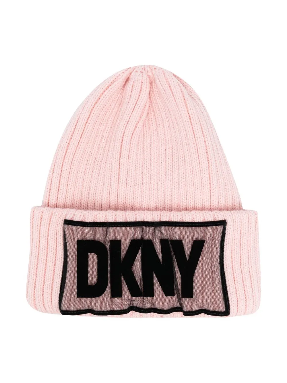 

Dkny Kids gorro de canalé con parche del logo - Rosado