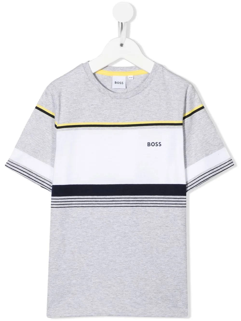 

BOSS Kidswear playera con diseño color block y logo estampado - Gris