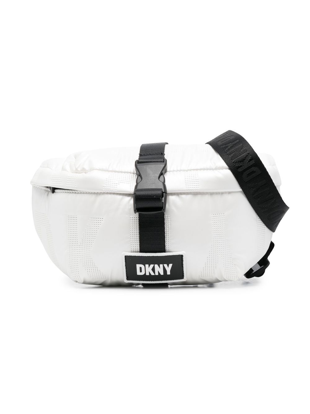 

Dkny Kids cangurera con parche del logo - Blanco