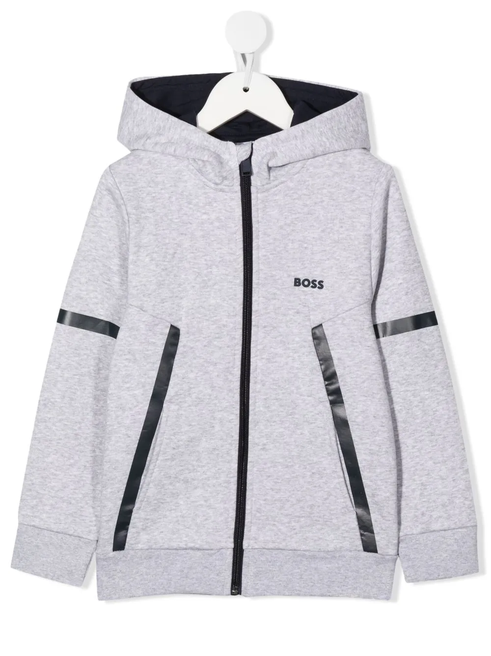 

BOSS Kidswear hoodie con detalle de cinta - Gris