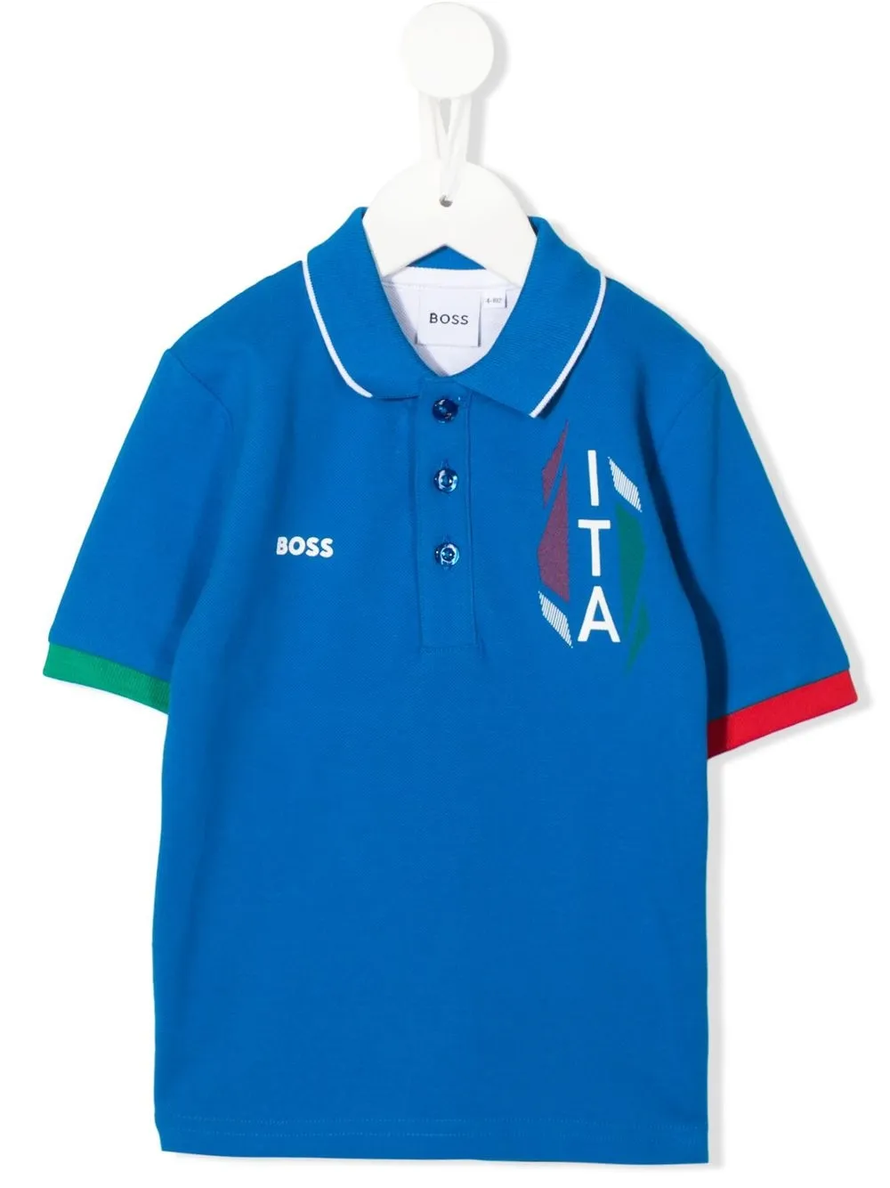 

BOSS Kidswear playera tipo polo con logo estampado - Azul