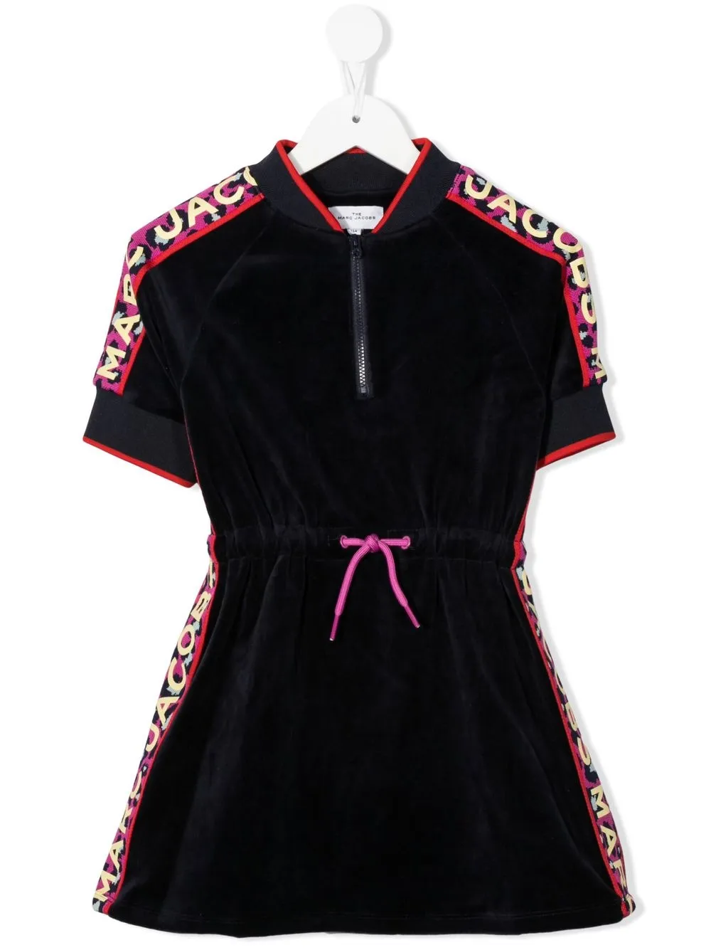 

Marc Jacobs Kids logo-tape velvet dress - Blue