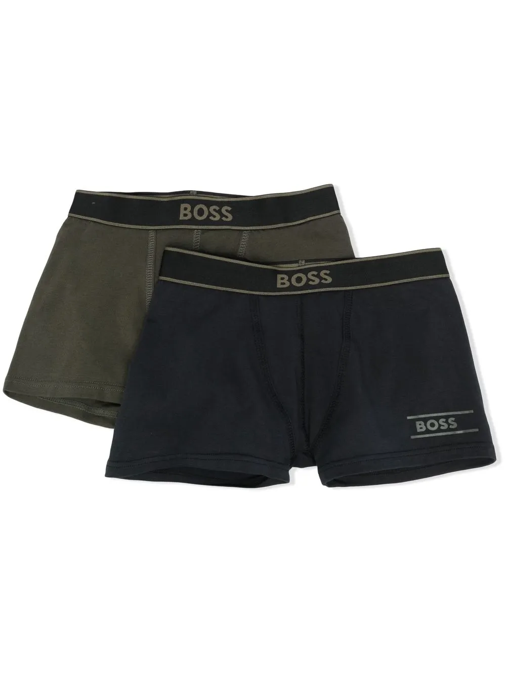 

BOSS Kidswear pack of two logo-waistband boxer shorts - Green