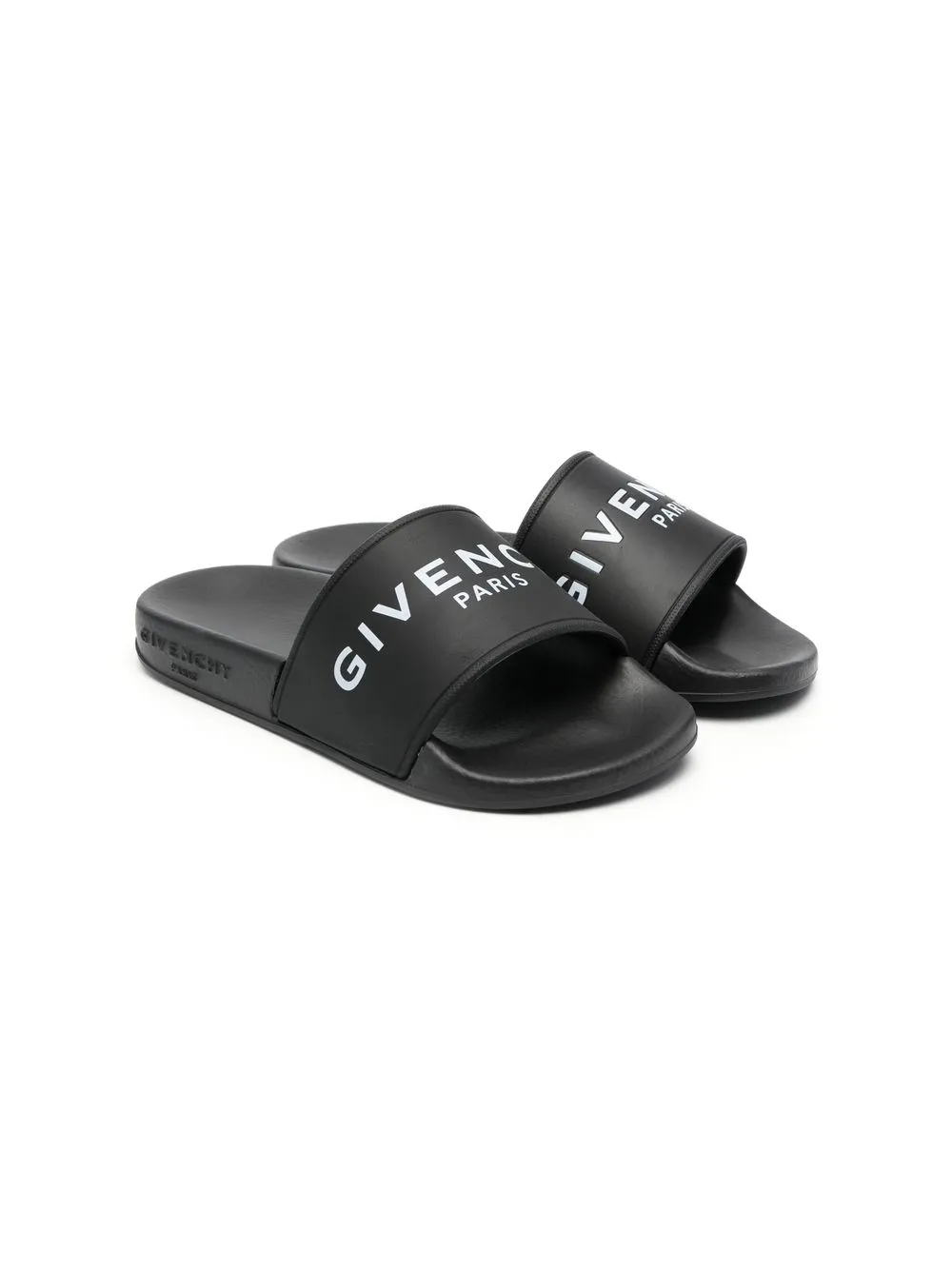 

Givenchy Kids flip flops con logo estampado - Negro