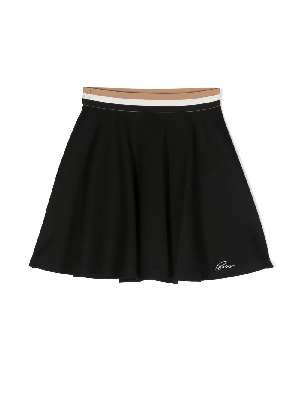 

BOSS Kidswear embroidered-logo pleated skirt - Black