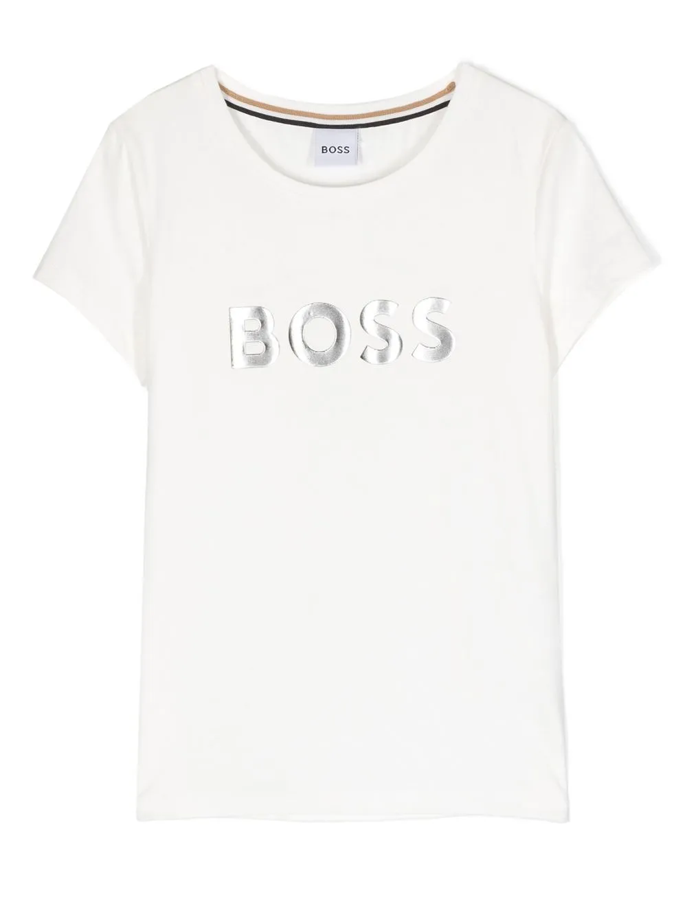 

BOSS Kidswear sudadera con logo metalizado - Blanco