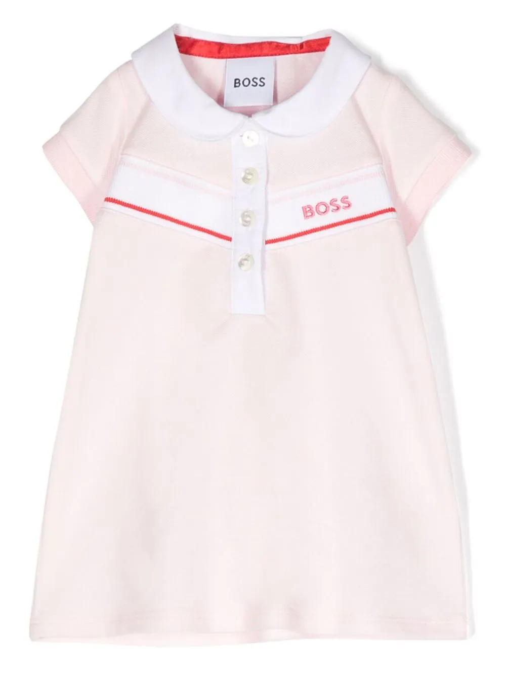 

BOSS Kidswear vestido manga corta con logo estampado - Rosado