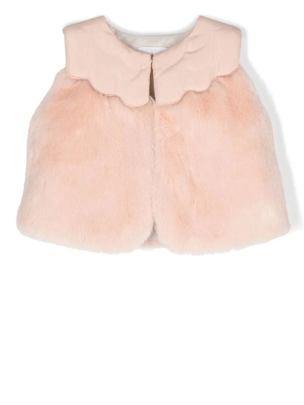 

Chloé Kids chaleco con cuello festoneado - Rosado