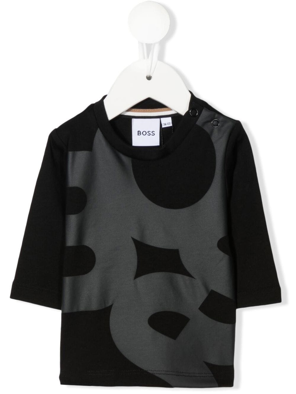 Bosswear Babies' Logo-print Long-sleeve T-shirt In Schwarz