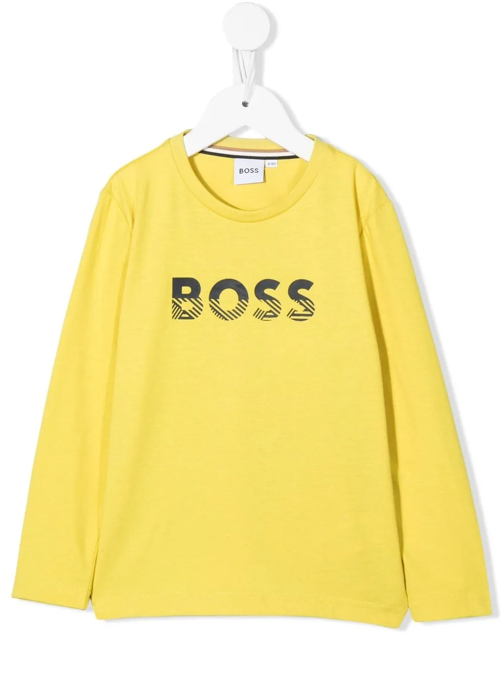 

BOSS Kidswear top manga larga con logo estampado - Amarillo