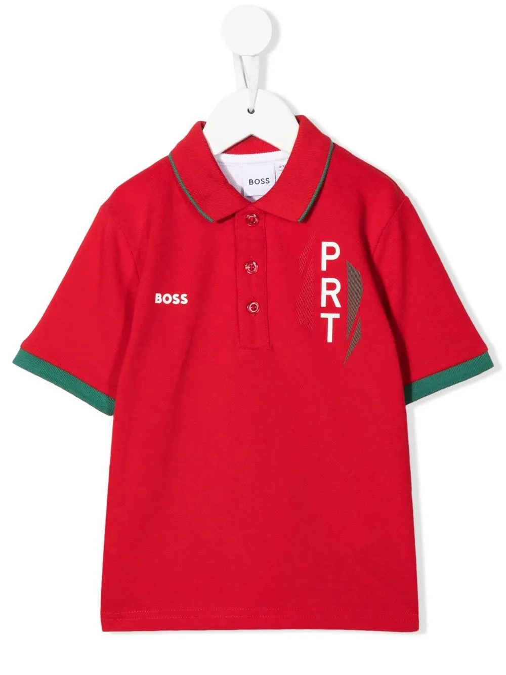 

BOSS Kidswear Portugal logo-print polo shirt - Red