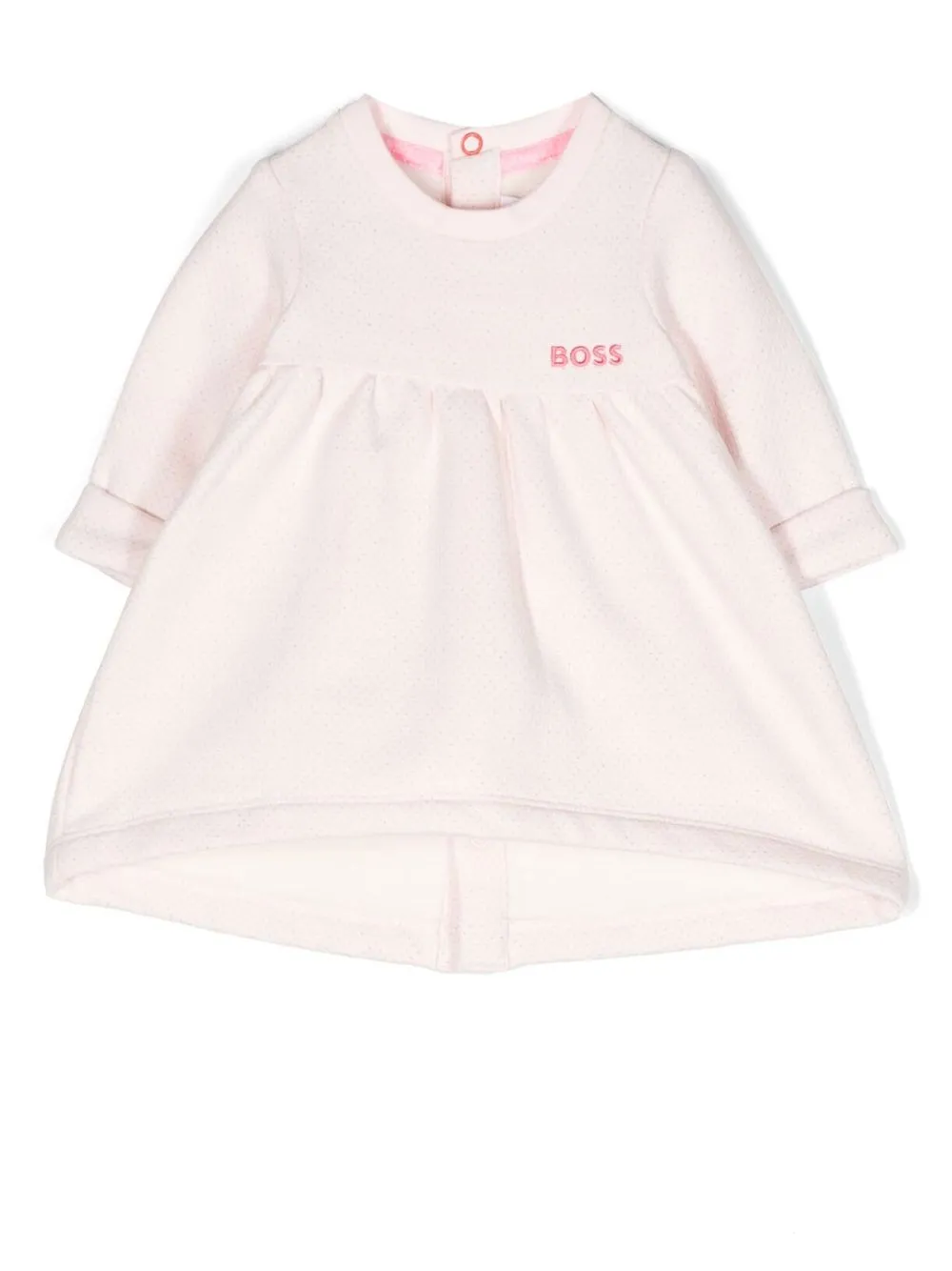 

BOSS Kidswear vestido manga larga con logo bordado - Rosado