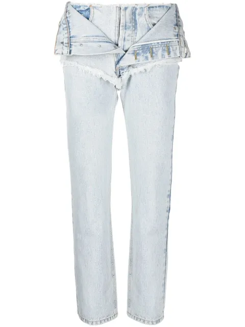 Almaz layered-waist straight-leg jeans