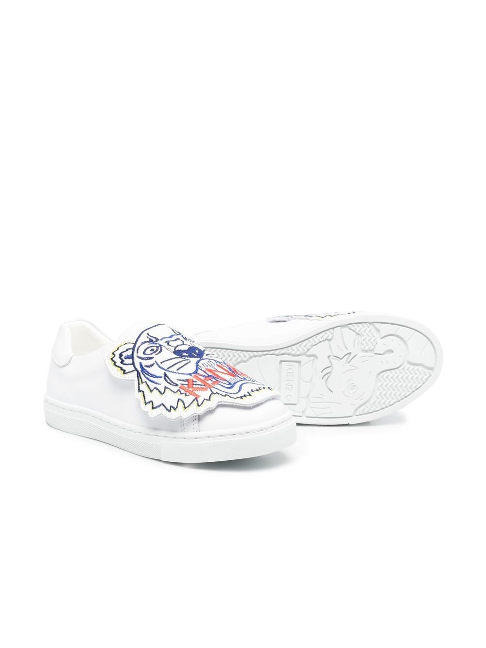 Kenzo Kids Sneakers met geborduurde tijger - Wit