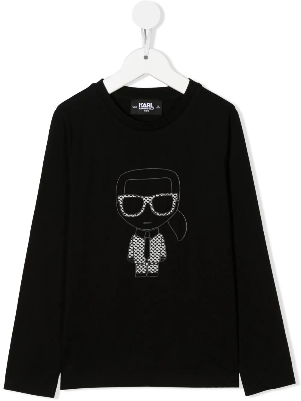 

Karl Lagerfeld Kids playera manga larga con estampado gráfico - Negro