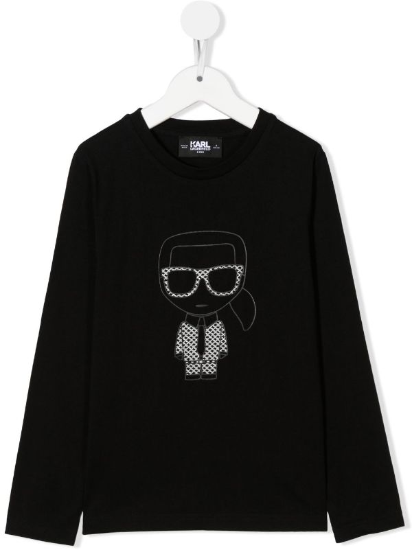 Graphic-print long-sleeve sweatshirt Black Farfetch Boys Clothing Shirts Long sleeved Shirts 