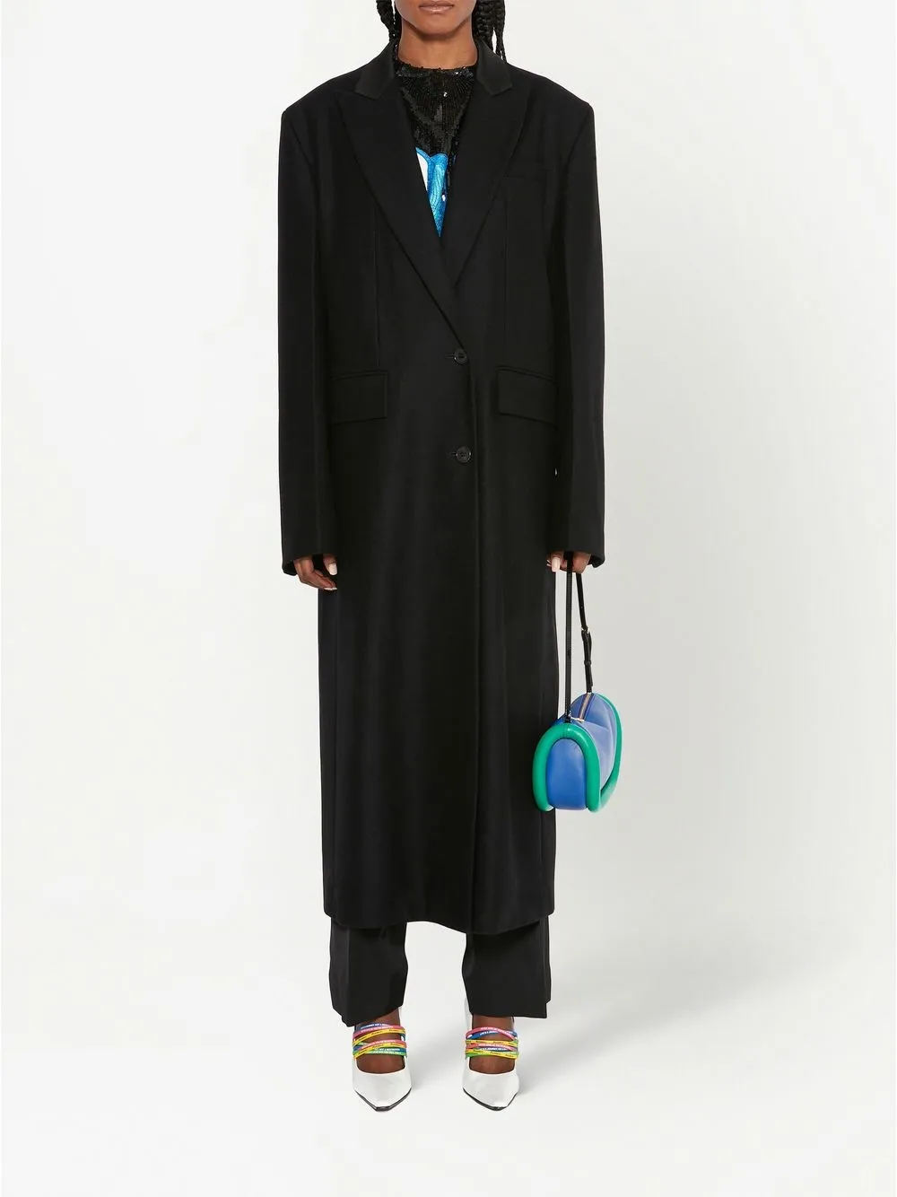 JW Anderson Mantel met enkele rij knopen - Zwart