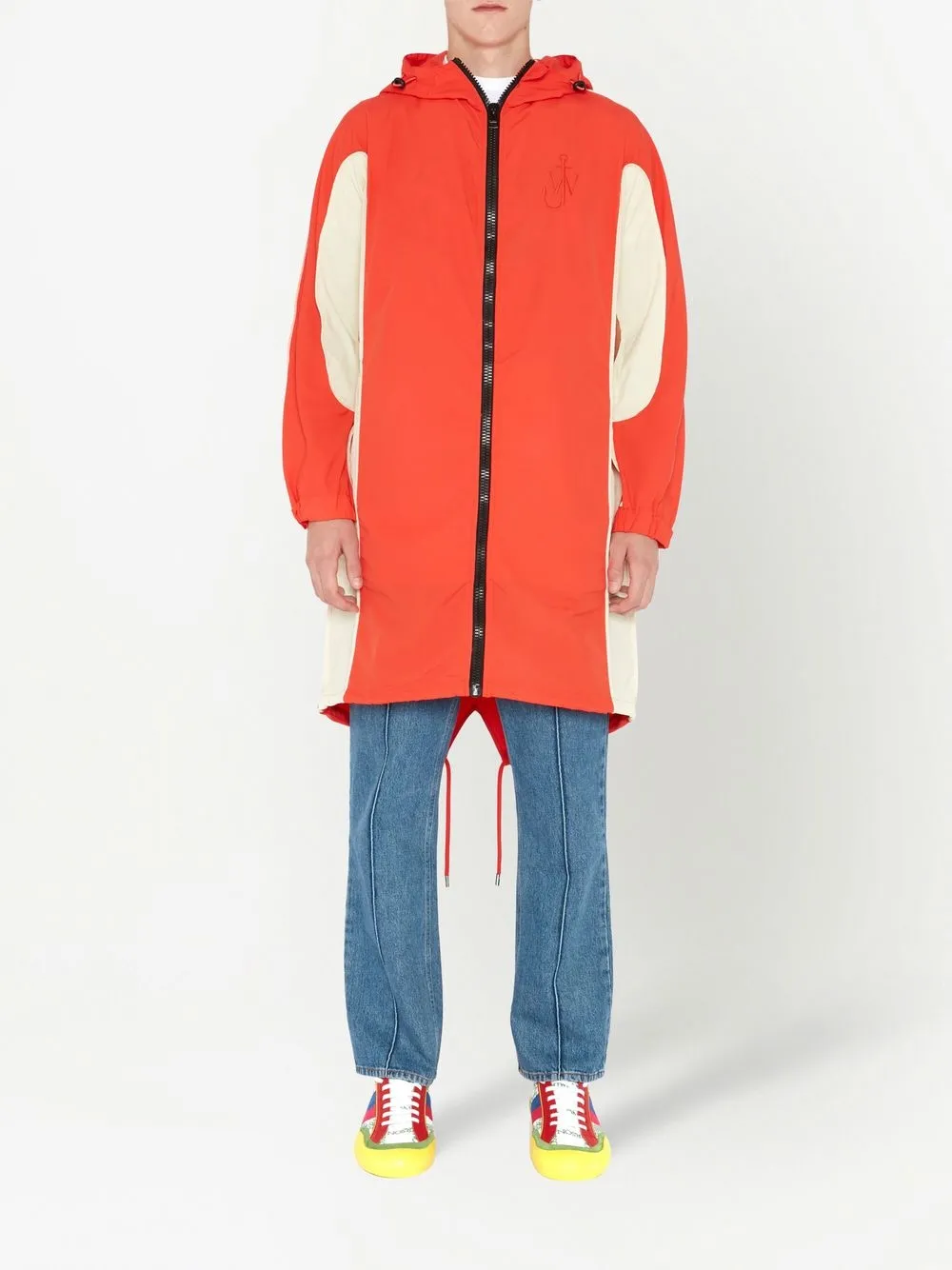 Cheap JW Anderson logo-embroidered colour-block parka Men
