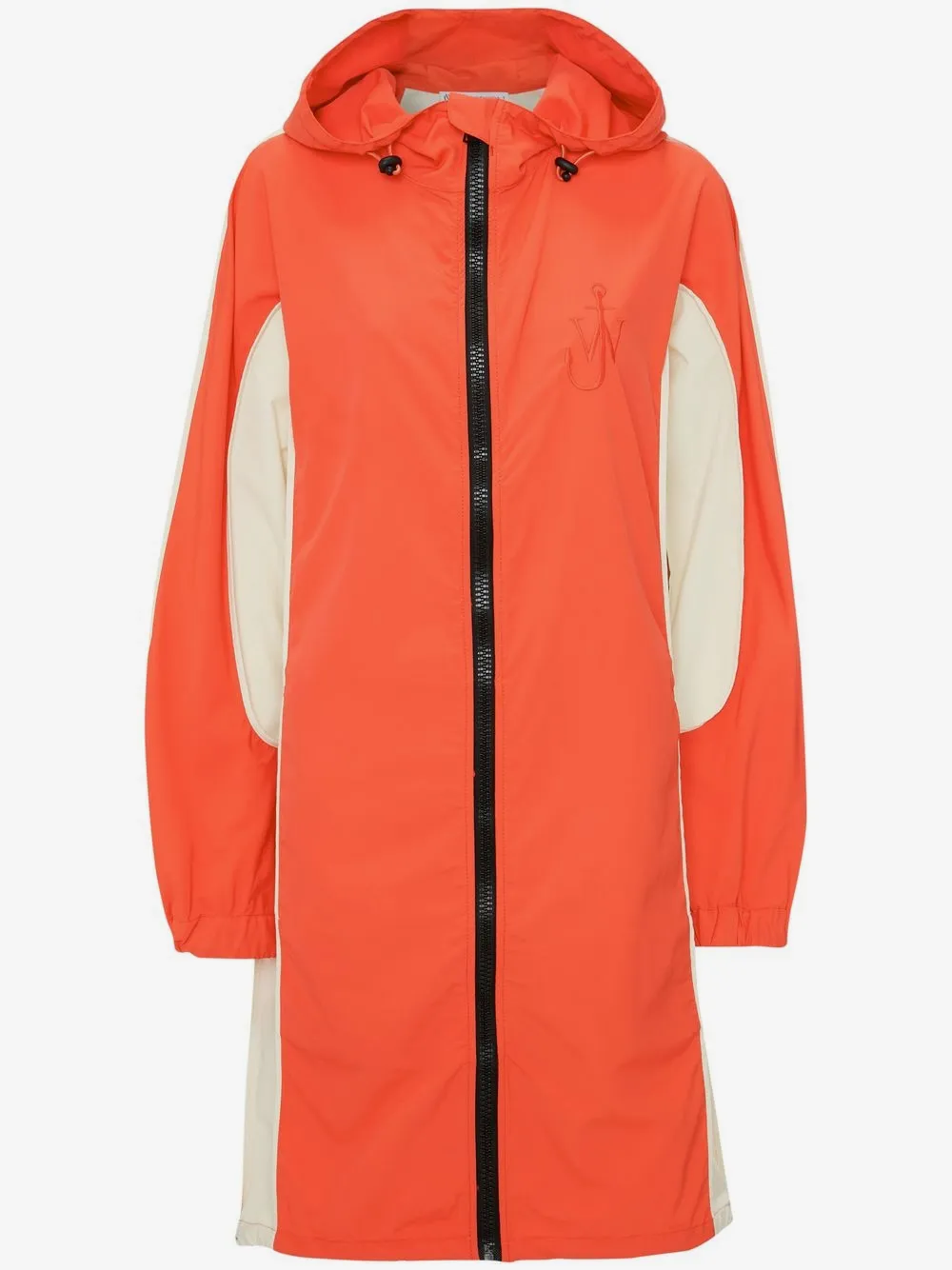 JW Anderson 로고 자수 컬러 블록 파카 | 레드 | Image 1