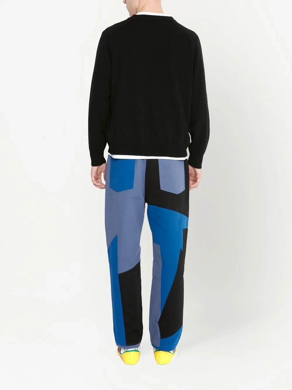 Jw Anderson Black And Green Merino Wool Jumper In Black