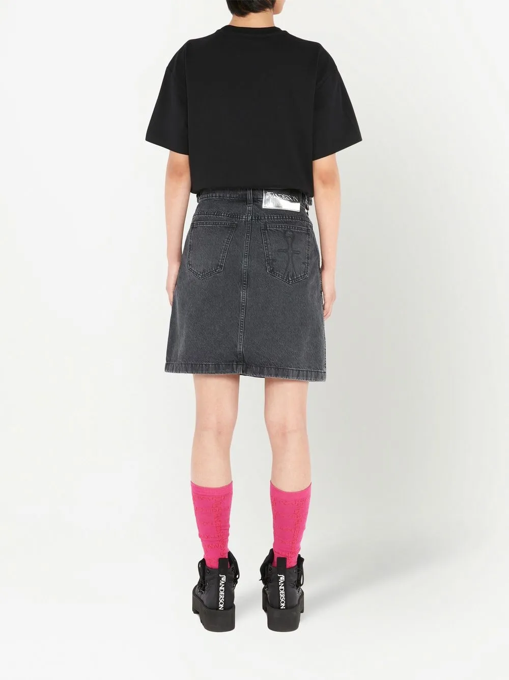 Cheap JW Anderson chain-link detail denim skirt Women