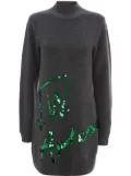 JW Anderson sequins-logo knitted minidress - Grey