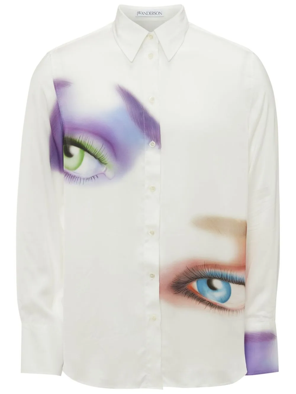 

JW Anderson eye-print point-collar shirt - White