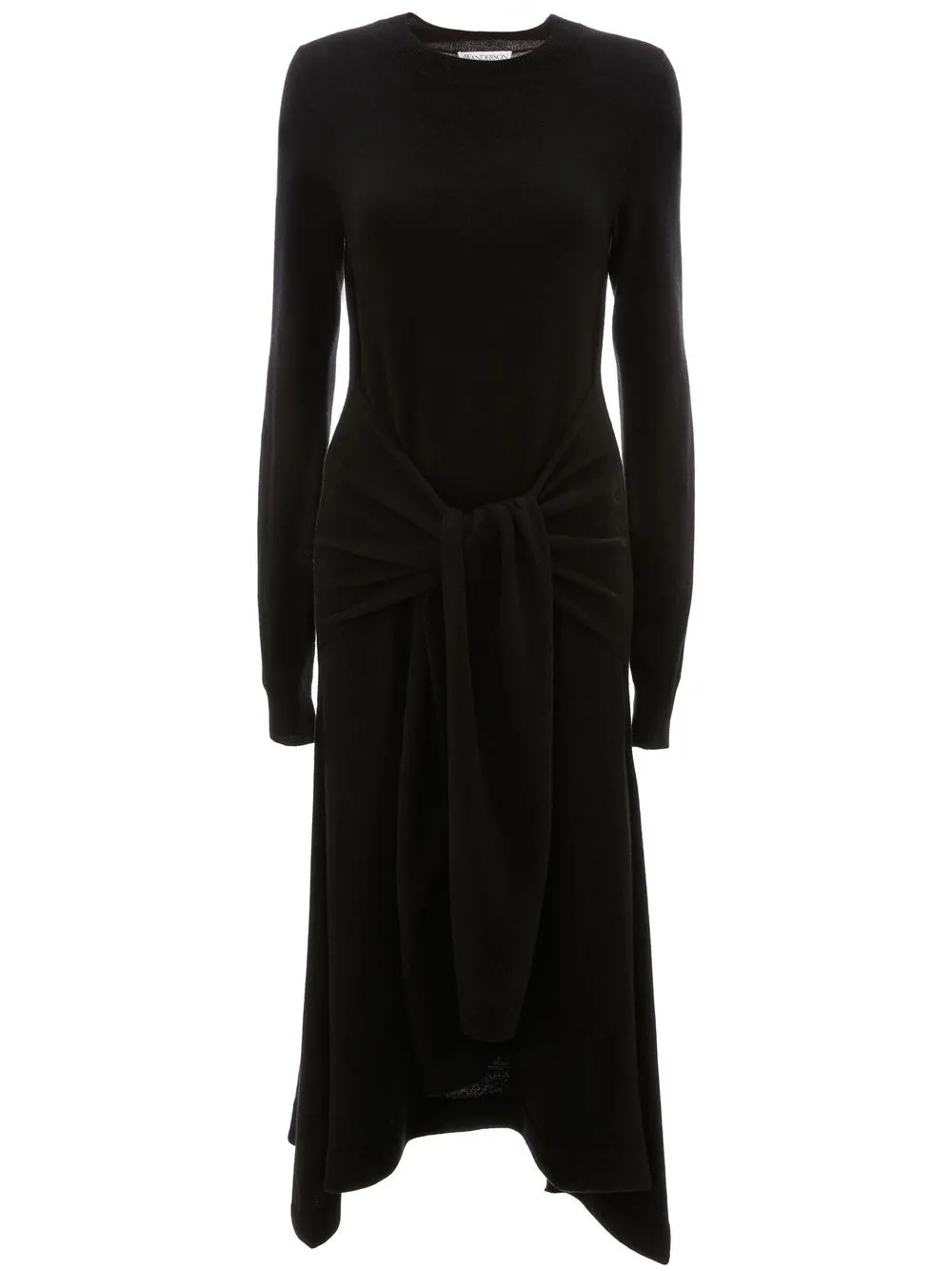 jw anderson robe évasée à taille nouée - noir