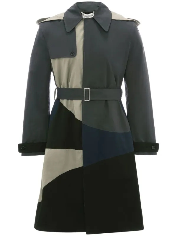 Farfetch Uomo Abbigliamento Cappotti e giubbotti Soprabiti Impermeabili Nero Trench con inserti a contrasto 