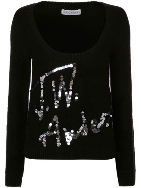 pailette-embellished detail jumper