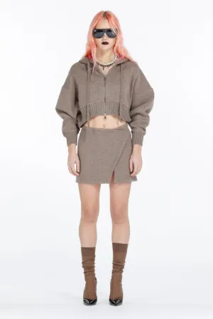 Zip-Front Cropped Hoodie