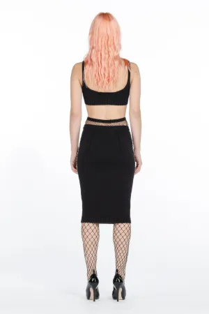Crystal-Embellished Pencil Skirt